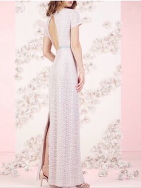 LC Lauren Conrad Dusty Pink Lace Maxi Dress with Bow Belt